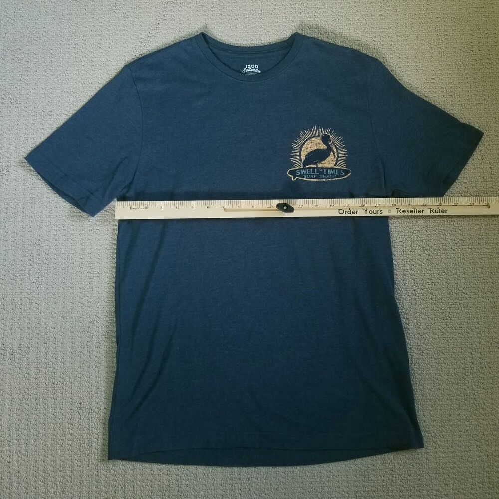 IZOD Saltwater Tshirt Unisex Small Blue SWELL TIMES SURF SHACK Beach Surfing - Picture 8 of 9
